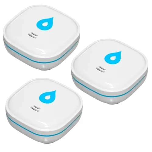 Summit Digital 3er Set GS153 Wassermelder mit Batterie 60x60x24,2 mm | Wassersensor mit 85dB Alarm | Wasseralarm Melder für Keller, Küche & Bad | batteriebetrieben, bis zu 10 Jahre Laufzeit