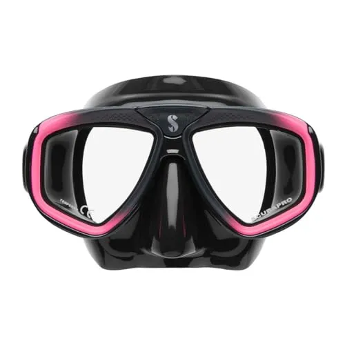 Scubapro Zoom-Maske, Schwarz/Rosa - Taucherbrille für Unisex, Erwachsene, mit geringem Gewicht für erhöhte Manövrierfähigkeit und pflegeleichten Ersatzteilen, ideal für Kaltwasser-Tauchen.