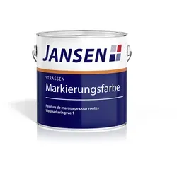 Jansen Straßenmarkierungsfarbe 750ml Weiß - Lacke für dauerhafte Straßenmarkierungen, schnell trocknend und aromatenfrei für hohe Sichtbarkeit auf Asphalt und Beton.