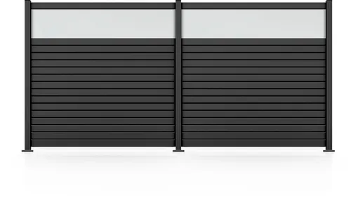 STAKET PRO Gartenzaun Komplettzaun »Rhombus Mini« 180 cm - Gartenzäune mit 3 Pfosten und 32 Rhombuspaneelen aus pulverbeschichtetem Aluminium und Sicherheitsglas, ideal für stilvolle und sichere Abgrenzungen.