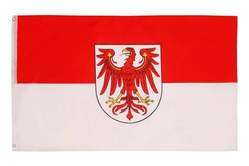 PHENO FLAGS Flagge Brandenburg Flagge 90 x 150 cm Fahne Landesfahne Bundesland (Hissflagge für Fahnenmast), Inkl. 2 Messing Ösen