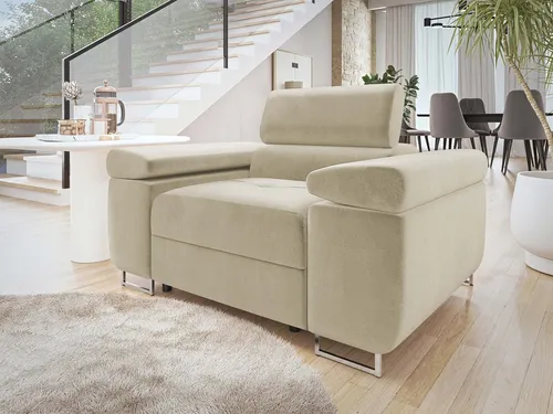 Mirjan24 1-Sitzer Sessel Beige, Rechteckig, 134x90x102 cm - Bequemer 1-Sitzer Sessel für Ihr Wohnzimmer. Mit stabiler Holz-Konstruktion und hochwertiger Polsterung für optimalen Sitzkomfort. Ein elegantes Möbelstück, das sich harmonisch in jeden Raum integriert.