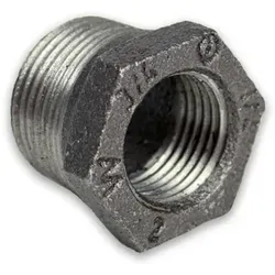 Temperguss Gewindefitting schwarz Reduktionsstück, (AG - IG) (Ausführung: 1/2''AG - 3/8''IG)