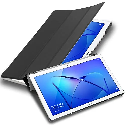 Cadorabo Hülle kompatibel mit Huawei MediaPad T3 10 (9.6 Zoll) Tablethülle ohne Auto Wake Up aus Kunst Leder Klappbare Magnetische Cover Hülle für Huawei MediaPad T3 10 (9.6 Zoll) Tasche in Schwarz