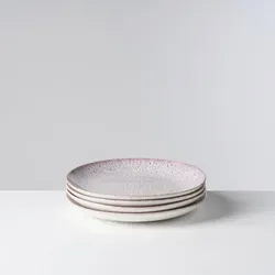 Gipfelstück Teller-Set Alpenwiese (4-tlg) für 4 Personen - Teller-Set aus Steinzeug mit einzigartigem, handgearbeitetem Design inspiriert von der Alpenflora. Perfekt für festliche Anlässe oder den täglichen Gebrauch.