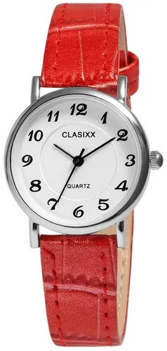 Clasixx Quarzuhr CX0026 Clasixx Damenuhr mit Lederimitationsarmband, Damenuhr Lederimitation