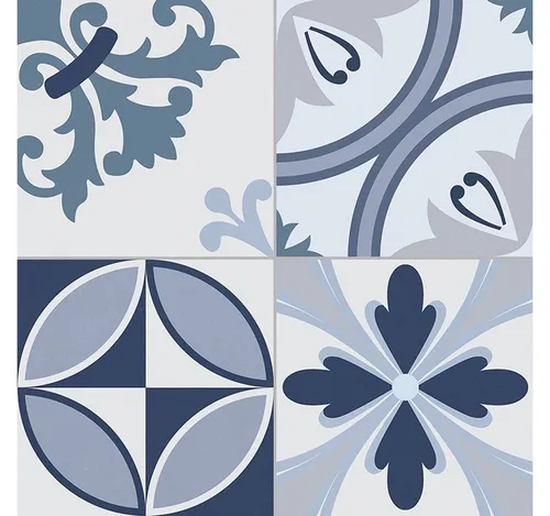 CAVALIER BLUE 16.5 x 16.5 Feinsteinzeug Fliese - Moderne Keramikfliese mit Retro-Design, ideal für Innen- und Außenbereiche. Frostsicher und geeignet für Fußbodenheizung, perfekt für Wohnzimmer, Küche und mehr.