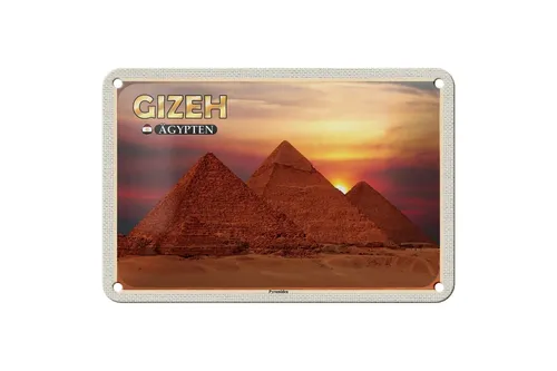 Blechschild Reise 18x12 cm Gizeh Ägypten Pyramiden Geschenk Schild