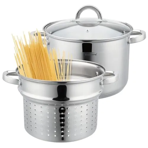 GARNEK 24cm 7,5L DO GOTOWANIA MAKARONU KLAUSBERG KB-7738 - Koch- & Suppentöpfe, vielseitig einsetzbar auf allen Herdarten, ideal für Pasta und große Portionen.
