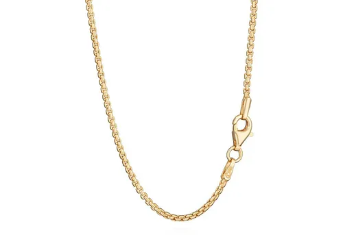 NKlaus 42cm Halskette Ankerkette oval gedrückt 925 Silber Gelbgold vergoldet 1,4mm breit 15603