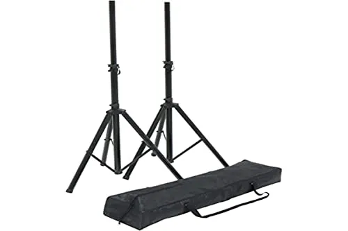 Gewa Boxenständer Set - Stabiles Set mit zwei Aluminium-Lautsprecherständern und praktischer Tragetasche. Hohe Standfestigkeit und flexible Höhenverstellung machen es perfekt für Proberaum, Unterricht und Live-Einsatz.