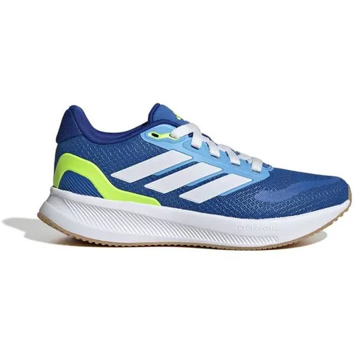 adidas Runfalcon 5 Neutralschuh Kinder - Dunkelblau, Neongelb - Laufschuhe für Kinder mit perfekter Balance aus Dämpfung und Flexibilität, atmungsaktives Obermaterial für optimalen Komfort auf langen Strecken.