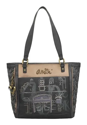 Anekke Schultertasche Shopper Boutique Multicolor dunkelblau - Einkaufstasche mit praktischem Innenfach für Wertsachen, verstellbarem Schulterriemen für optimalen Tragekomfort und strapazierfähigem Material für Langlebigkeit.