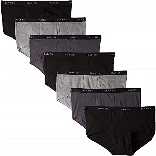 Hanes Herren Tagless Briefs, Soft Moisture Wicking Underwear, Tagless, 7-Pack Slip (7er Pack)