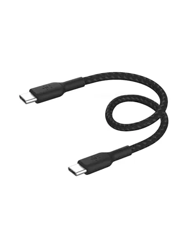 Belkin BoostCharge USB-C auf USB-C Kabel (15 cm) - Schnellladen mit 60 W, robust und langlebig für iPhone 16 und Samsung Galaxy S24