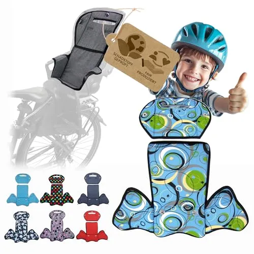 Ersatzbezug Sitzkissen für Römer Jockey MOD 4 - türkis grün Kringel - Hochwertiger Ersatzbezug für Römer Fahrradsitze, wasserabweisend und pflegeleicht. Einfach anzubringen, sorgt für Komfort und Sicherheit bei jeder Radtour. Waschmaschinengeeignet für mühelose Reinigung.