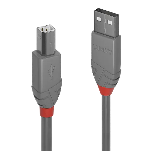 Lindy 1m USB 2.0 Typ A an B Kabel, Anthra Line, Grau USB Typ A Stecker an B Stecker, cool grey (36682)