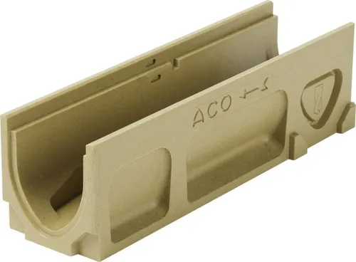 ACO Entwässerungsrinne Galaline 0,5 m aus Polymerbeton - Dachrinnenzubehör, langlebig und widerstandsfähig, ideal für effektive Entwässerungslösungen im Außenbereich.