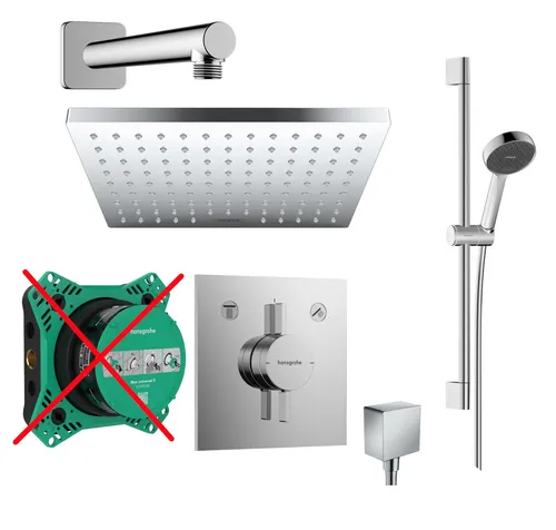 Hansgrohe Duschsystem mit Duscharmatur Unterputz Regendusche HGK211ob poliert