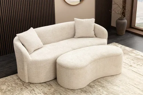 riess-ambiente 2-Sitzer ELEMENTAL 180 cm champagner beige – Modernes Bouclé-Sofa für stilvolle Wohnräume