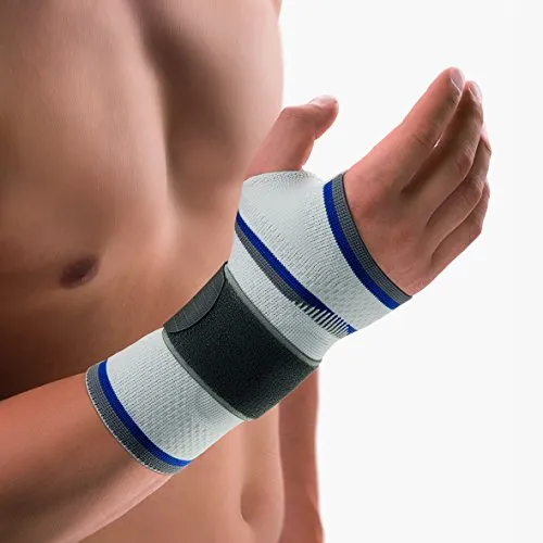BORT ManuBasic Bandage rechts L silber 1 St - Arzneimittel zur Stabilisierung des Handgelenks, ideal für die Rehabilitation und präventive Unterstützung bei sportlichen Aktivitäten.