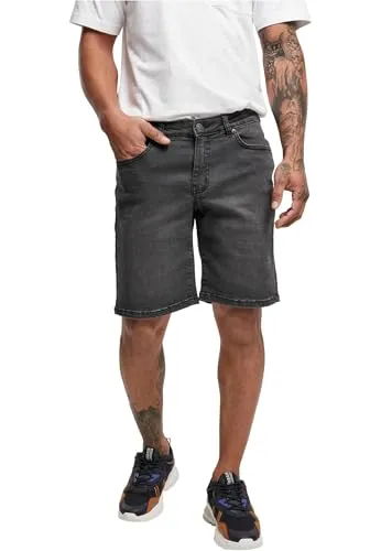 Urban Classics Herren Relaxed Fit Jeans Shorts, Real Black Washed, 32W EU