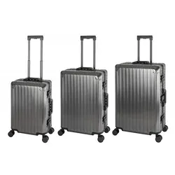 Travelhouse Trolleyset Tokyo, 3-teilig, Aluminium Hartschale - Trolley-Sets aus eloxiertem Aluminium, extrem robust und leicht. Mit TSA Zahlenschlössern für maximale Sicherheit und einem ergonomischen Teleskopgriff für höchsten Komfort.
