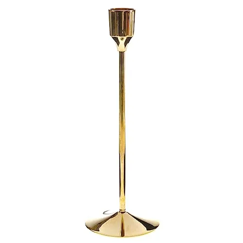 Stabkerzenhalter - Kerzenständer - Metall (H: 20,5 cm, Gold)