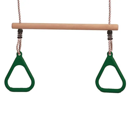 Holztrapez Trapez mit Turnringe Ringen Schaukel Spielturm Holzschaukel