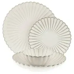 Bloomy Geschirr-Set in weiß von Almina