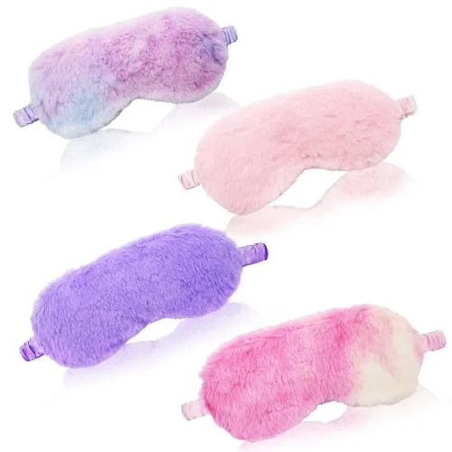 Stück Schlafmaske Kinder, Süße Schlaf-Augenmaske Mädchen, Weiche und Flauschige Schlafmaske, Plüsch Augenbinde Verdunklungs-Schlafmaske Pyjama-Party Reise-Schlafmasken 4