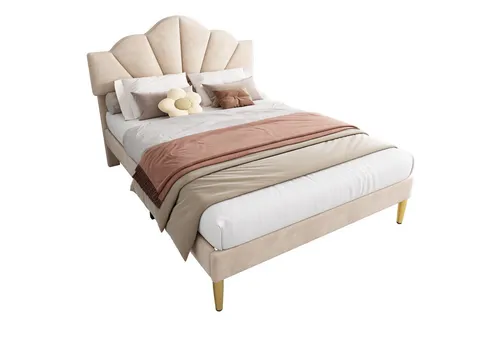 okwish Polsterbett Jugendbett 90 x 200 cm mit Matratze und Lattenrost, Grau - Stylisches Polsterbett mit einzigartigem Kopfteil-Design, rutschfesten Füßen und zusätzlichem Stauraum. Die komfortable Matratze mit 7 Liegezonen sorgt für erholsamen Schlaf.