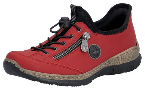 Rieker Damen Schnürer in Rot, Größe 39 - Sneaker mit elastischem Schnellverschluss für einfachen Einstieg, gepolstert für höchsten Tragekomfort und stilvolles Design - perfekt für modebewusste Frauen.