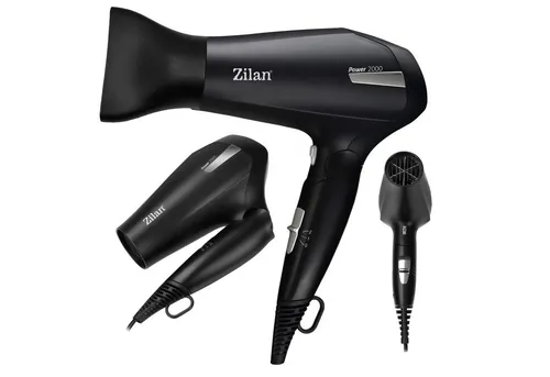 Zilan Reisehaartrockner ZLN-9396, 2000 W - Föhn mit 2000 W, klappbarem Griff und Ionen-Technologie – ideal für Reisen und für glänzendes, geschmeidiges Haar.