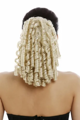 Haarteil Zopf Pferdeschwanz Korkenzieher-Locken gelockt voluminös Lichtblond