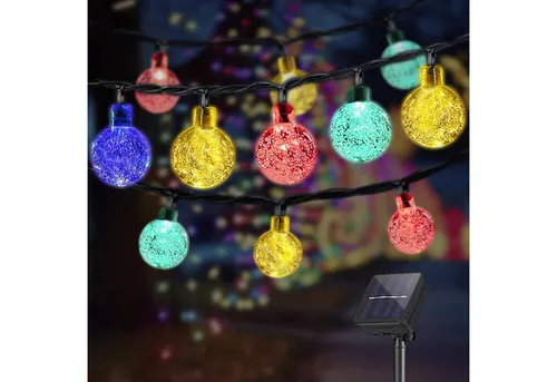 LQWELL LED Solarleuchte LED Kugeln Lichterkette Außen Solar Gartenleuchte, LED, Bunt, 10M 40LED 8 Modi 33FT IP65 Lichterkette