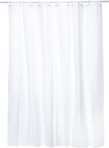 Goods+Gadgets Duschvorhang 3D Duschvorhang mit optischer Täuschung – Transparent & Anti-Schimmel (Transparent Diamonds, Weiß, Periodensystem, Facebook & Bambus Design), Anti-Schimmel Vorhang