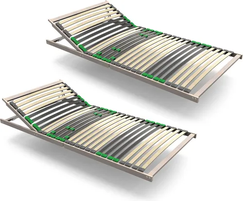 FlexStar 7-Zonen Lattenrost 2er Set 80x200 – Verstellbar für optimalen Schlafkomfort - Lattenroste für Doppelbetten oder Einzelbetten, 7 Zonen für individuelle Unterstützung und Komfort. Klappbar, vormontiert und ideal für alle Matratzenarten.