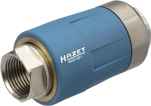 Hazet Druckluftkupplung 9000-061, Sicherheitskupplung 3/8 Zoll - Teile & Zubehör, sichere Trennung der Verbindung ohne Druckstoß, ideal für alle Stecknippel und Einhandbedienung, auch mit Handschuhen.