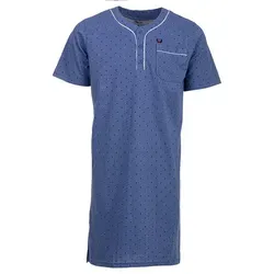 Henry Terre Nachthemd Nachthemd Kurzarm - Zacken blau L