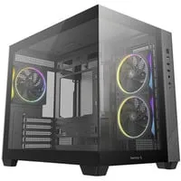 CG330 3F Tower-Gehäuse Schwarz mit Panorama-Design - Elegantes Tower-Gehäuse für µATX-Mainboards, bietet Platz für 2x 3,5 Zoll und 2x 2,5 Zoll Festplatten sowie 5 Full-Size-Slots für optimale Erweiterungsmöglichkeiten.