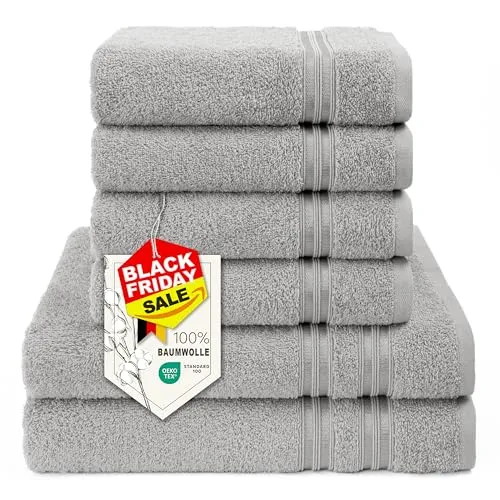 Hammetex 6-teiliges Handtuch Set in grau von Hammetex