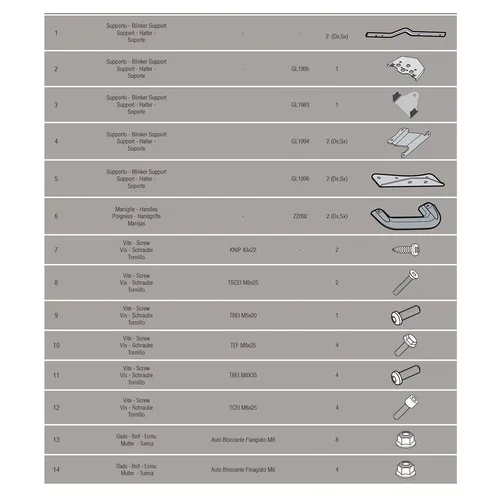 Halterungen für Dachträger Givi 6702FZ Aprilia Shiver 750