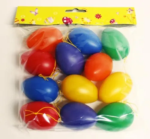 bunte Ostereier Osterdekoration aus Kunststoff, ca. 6 cm NEU im Beutel 12