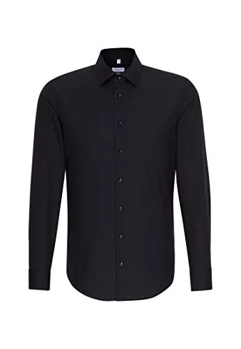 Produktbild Seidensticker Herren Business Hemd Slim Fit Bügelfrei, Schwarz, 44 EU