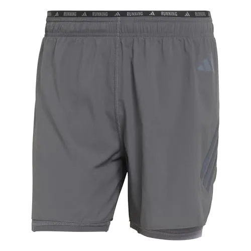 adidas Men's ADI365 Running 2in1 Shorts, Grau, L in grau von adidas