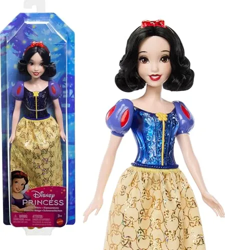 Mattel® Anziehpuppe Disney Prinzessin Schneewittchen - Bewegliche Schneewittchen-Puppe im glitzernden Outfit mit Accessoires. Ideal für kreative Spielstunden und Abenteuer im Disney-Stil!