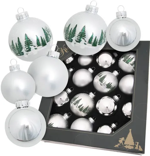 Weihnachtsbaumschmuck Silber von Krebs Glas Lauscha