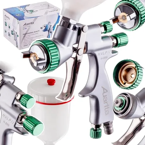 Auarita Profi HVLP-II H-899 Lackierpistole mit 1,4 mm Düse - Professionelle Lackierpistole mit HVLP II Technologie für präzise Lackierung. Ideal für kleine Flächen und umweltfreundlich mit 20-30% höherer Effizienz.