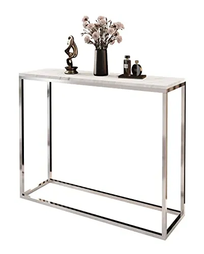 lukmebel Moderner Universal-Konsolentisch - Drohnen: Multifunktionaler Konsolentisch im Industriestil, ideal für kleine Räume und als stilvoller Schminktisch, aus langlebigem Stahlrahmen und eleganter laminierter Platte.